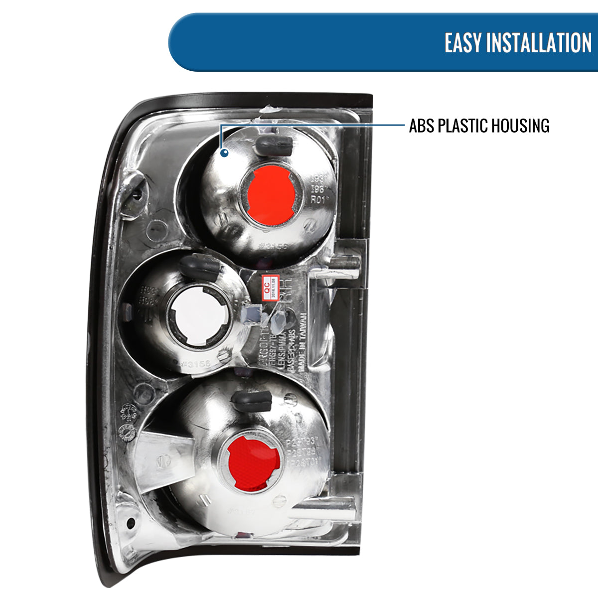 Ronnin - Fits 1993-1997 Ford Ranger Euro Style Replacement Tail Lights Assembly Pair | Black