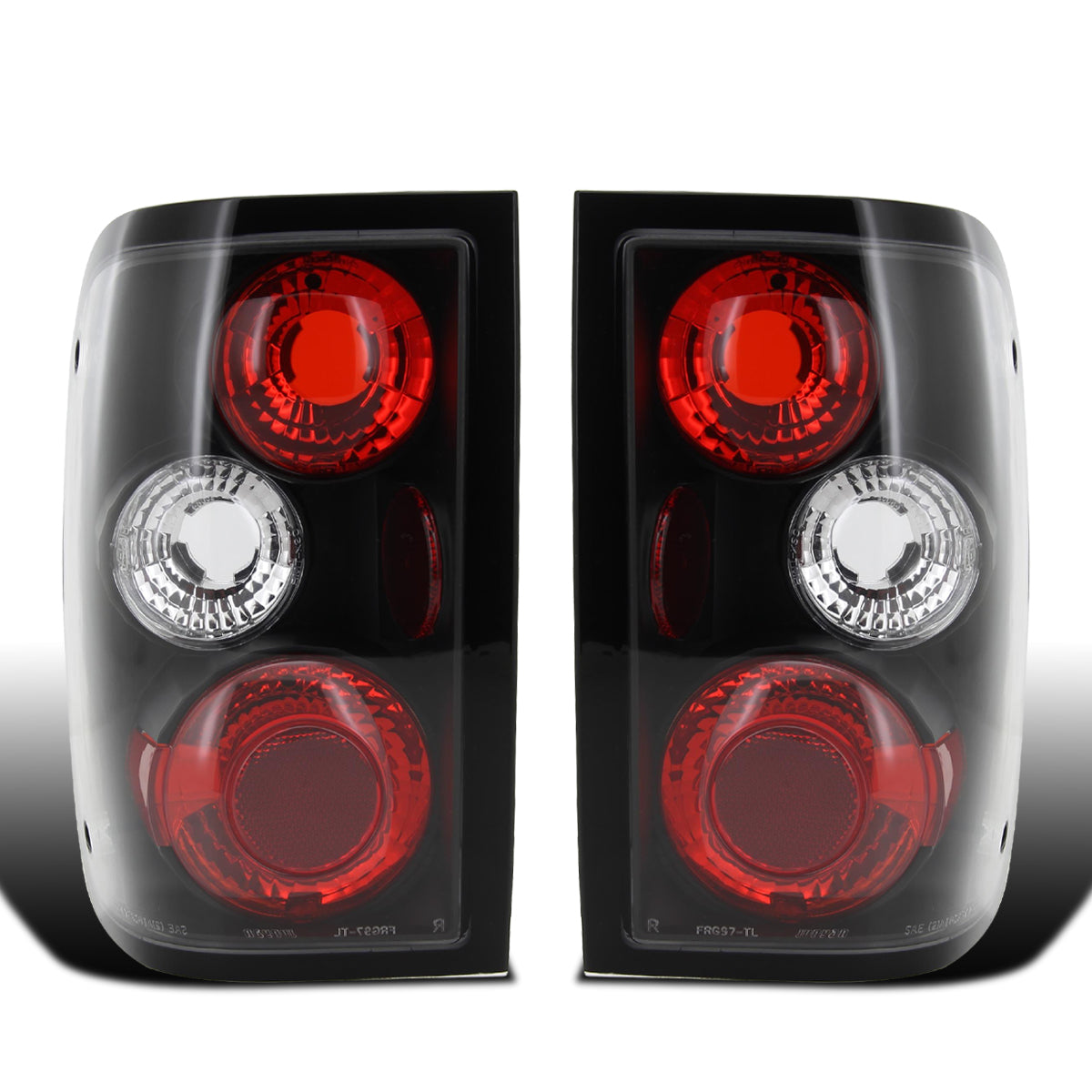 Ronnin - Fits 1993-1997 Ford Ranger Euro Style Replacement Tail Lights Assembly Pair | Black