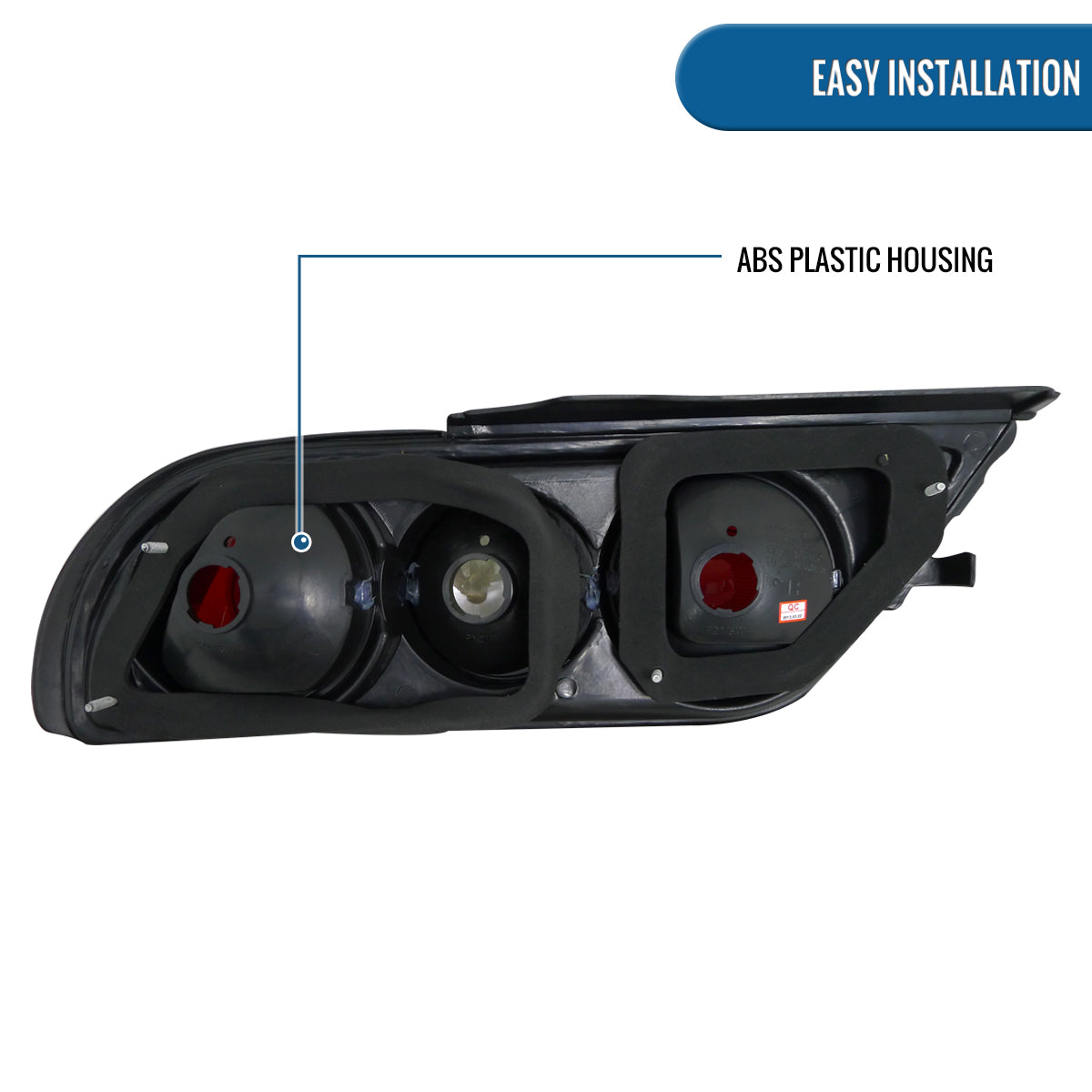 Ronnin - Fits 1989-1994 Nissan 240SX S13 Hatchback Factory Replacement Tail Lights Assembly Pair | Smoke