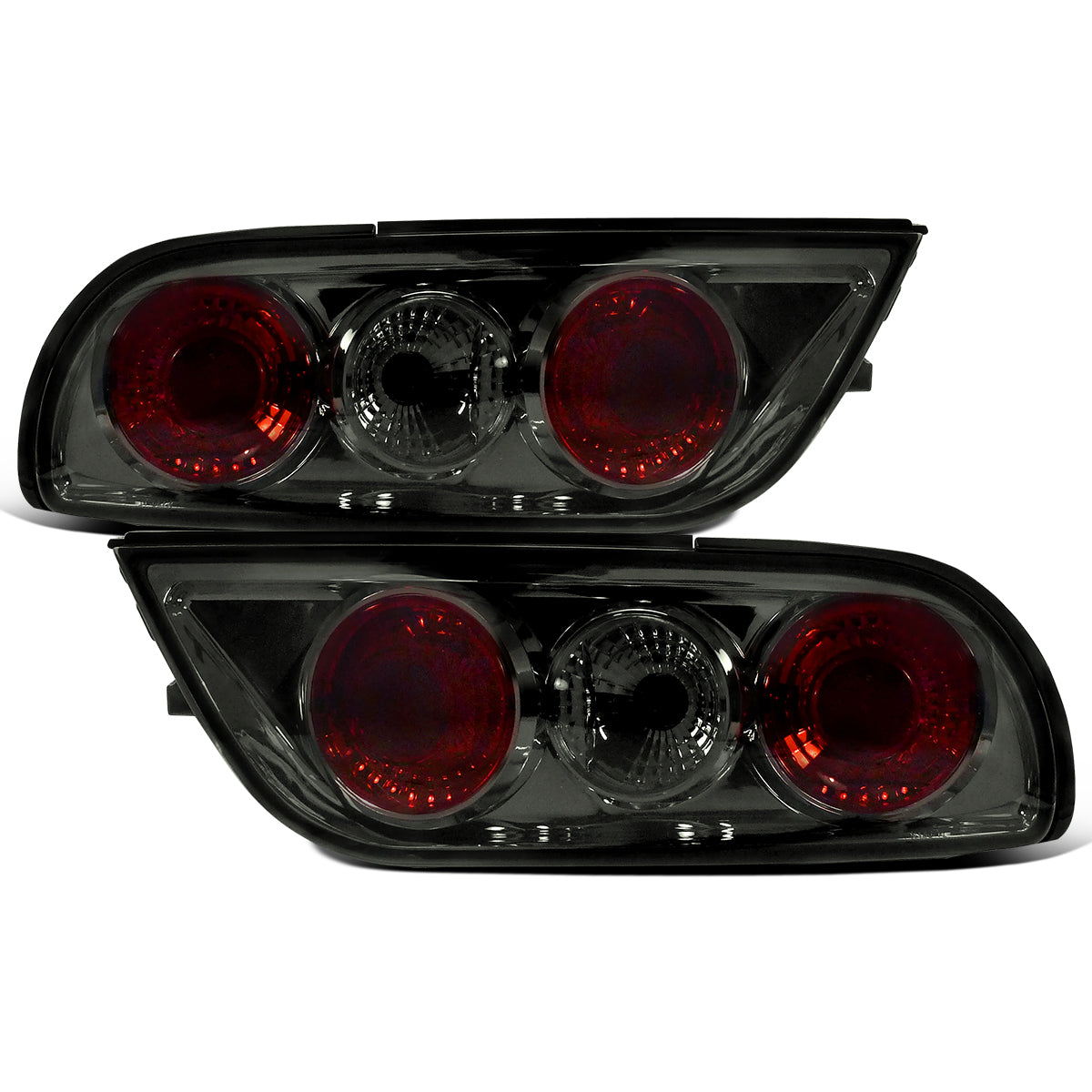 Ronnin - Fits 1989-1994 Nissan 240SX S13 Hatchback Factory Replacement Tail Lights Assembly Pair | Smoke