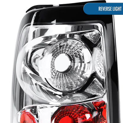 Ronnin -  Fits 2003-2007 Chevy Silverado 1500 HD 2500 HD 3500 Classic Euro Style Replacement Tail Lights Assembly Pair | Chrome