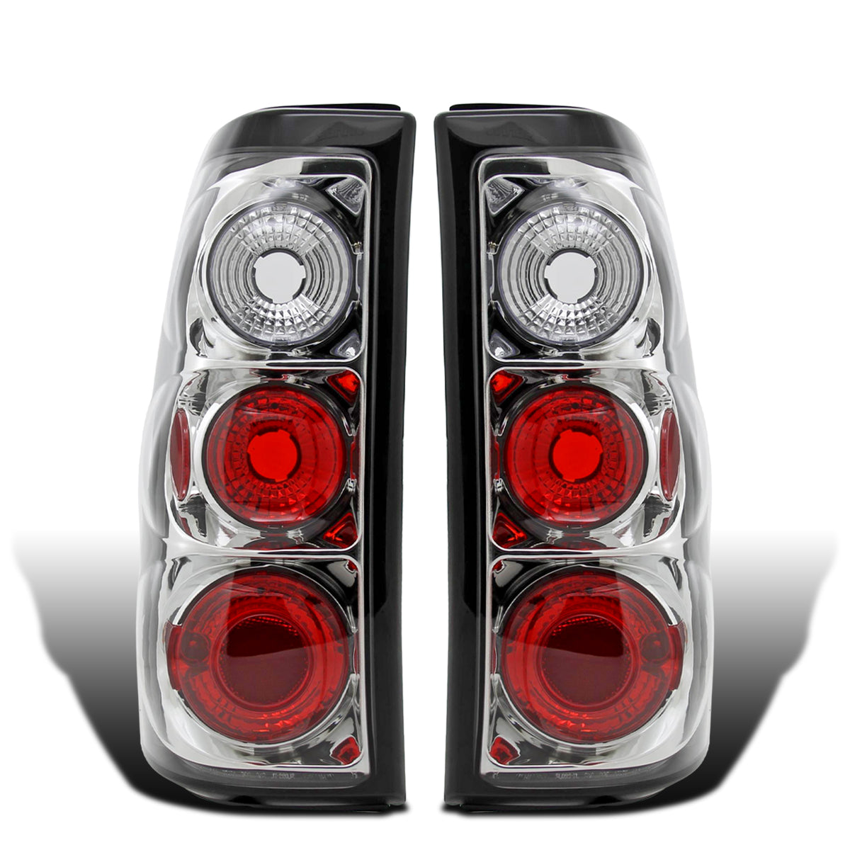 Ronnin -  Fits 2003-2007 Chevy Silverado 1500 HD 2500 HD 3500 Classic Euro Style Replacement Tail Lights Assembly Pair | Chrome