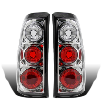 Ronnin -  Fits 2003-2007 Chevy Silverado 1500 HD 2500 HD 3500 Classic Euro Style Replacement Tail Lights Assembly Pair | Chrome