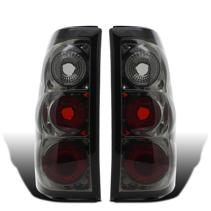 Ronnin -  Fits 2003-2007 Chevy Silverado 1500 HD 2500 HD 3500 Classic Euro Style Replacement Tail Lights Assembly Pair | Smoke