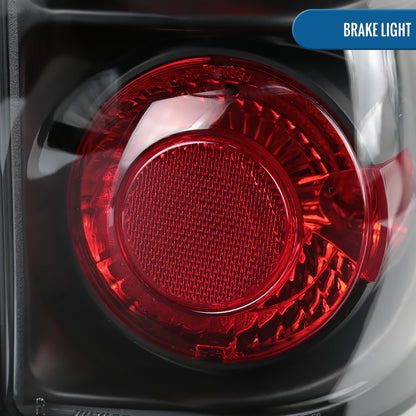 2003-2007 Chevy Silverado 1500 HD 2500 HD 3500 Classic Euro Style Replacement Tail Lights Assembly Pair | Black