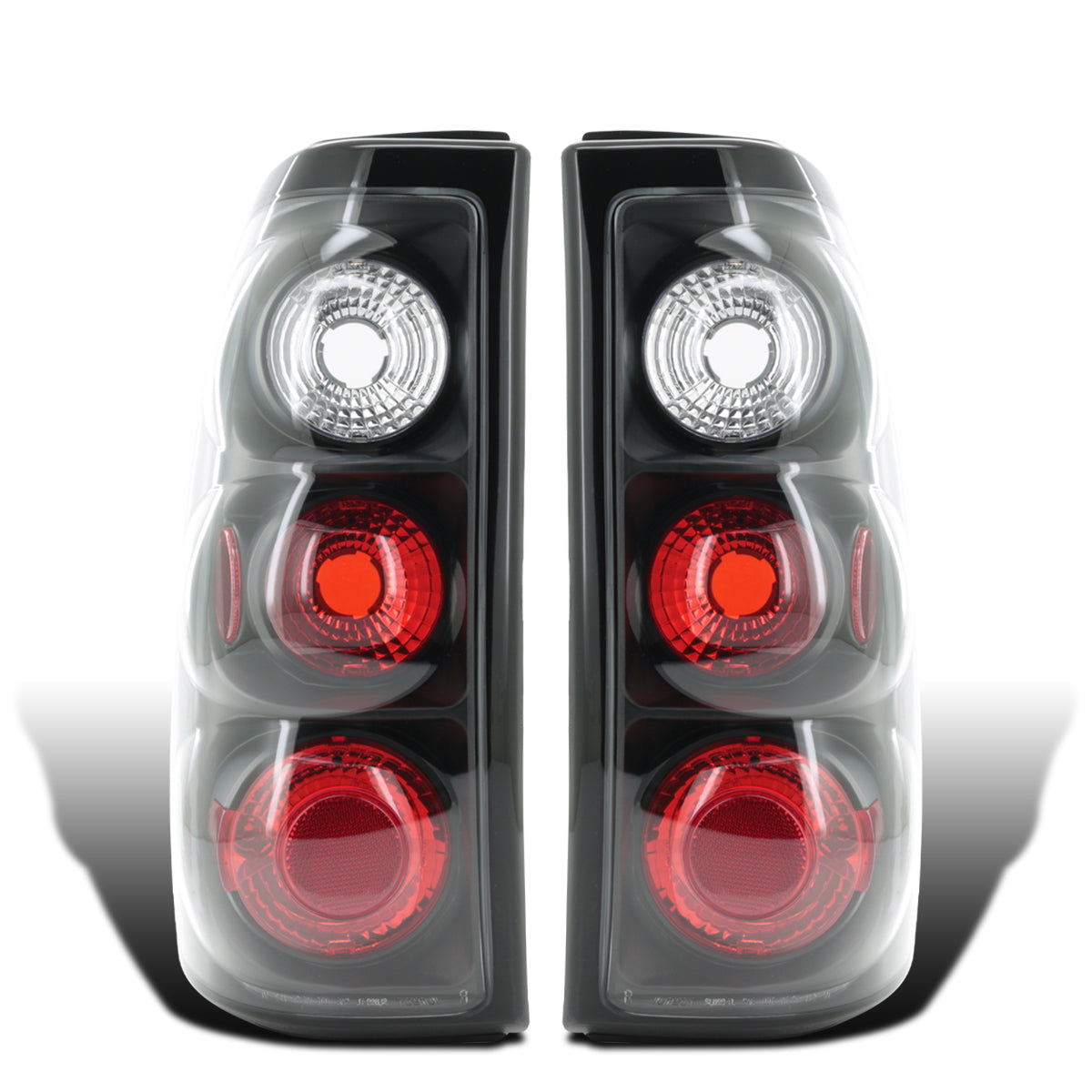 2003-2007 Chevy Silverado 1500 HD 2500 HD 3500 Classic Euro Style Replacement Tail Lights Assembly Pair | Black