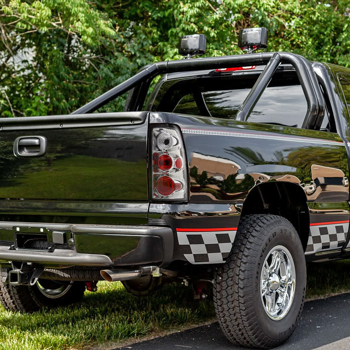 Ronnin - Compatible con Chevy Silverado GMC Sierra 1500 2500 3500 HD Classic 1999-2007 Par de luces traseras de repuesto estilo europeo | Cromadas