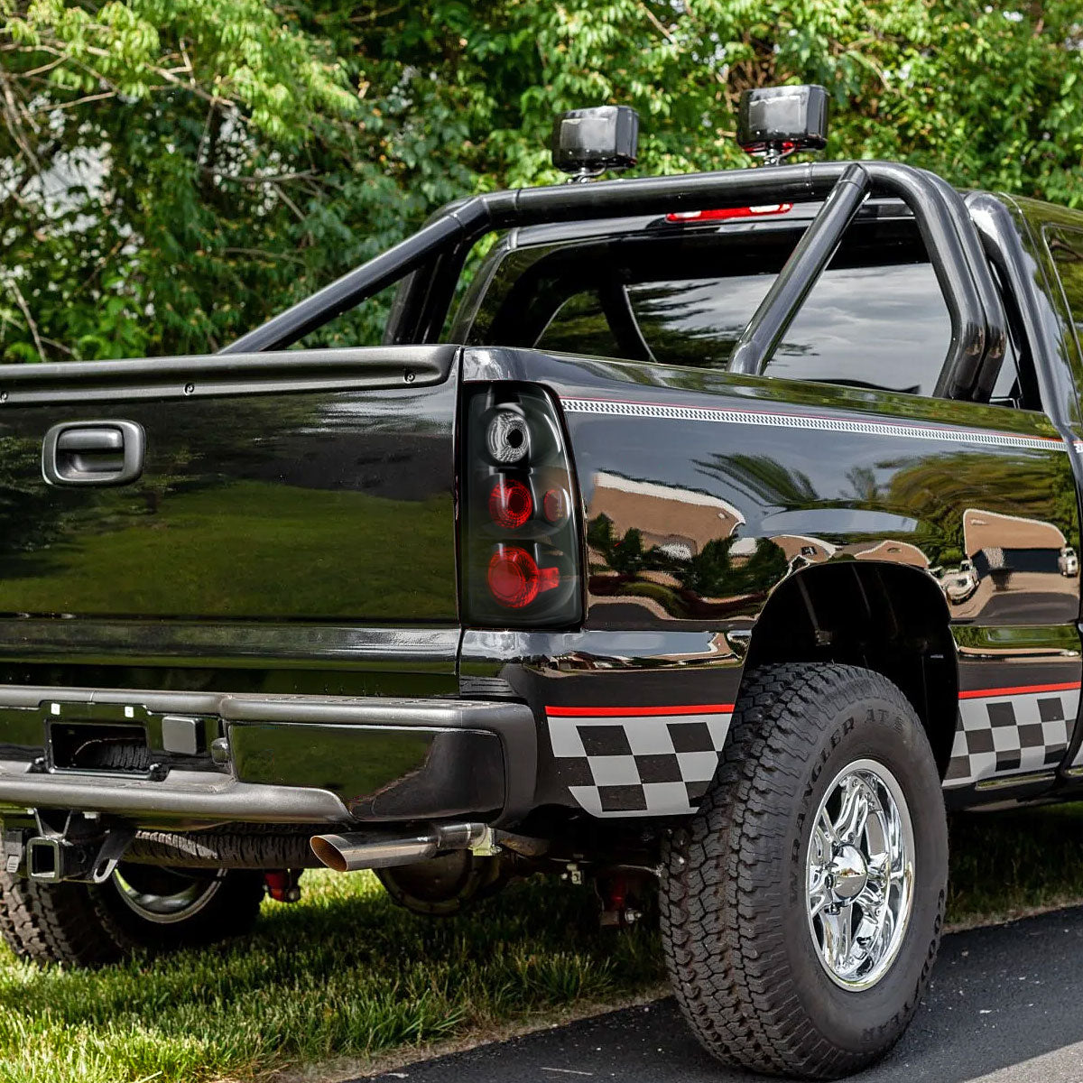 Ronnin - Compatible con Chevy Silverado GMC Sierra 1500 2500 3500 HD Classic 1999-2007 Par de luces traseras de repuesto estilo europeo | Negro