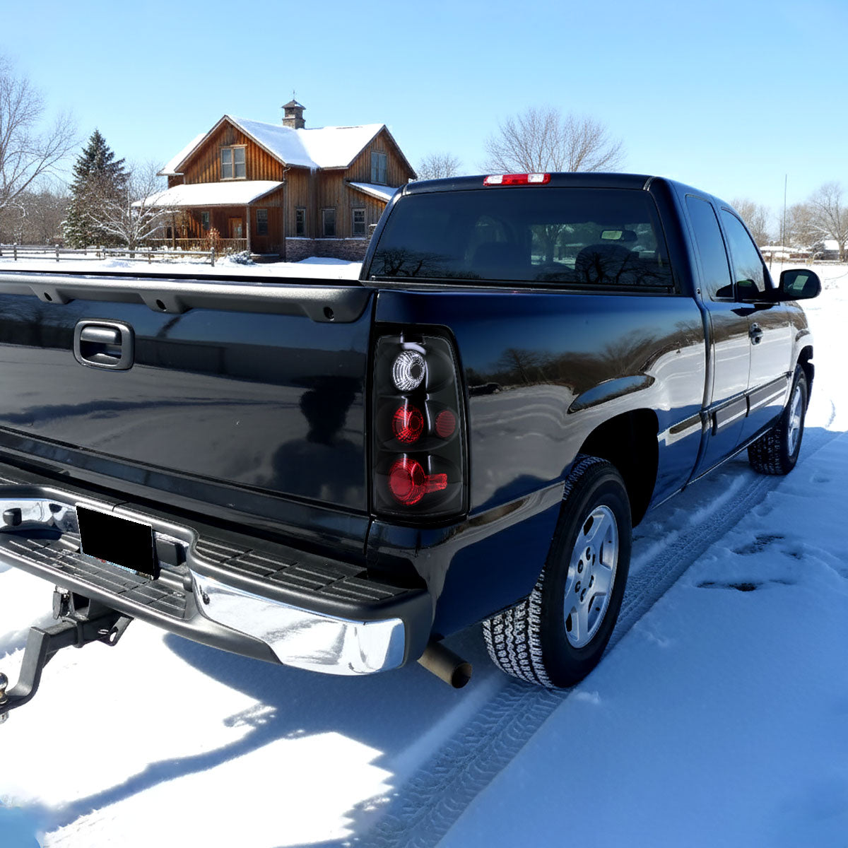 Ronnin - Compatible con Chevy Silverado GMC Sierra 1500 2500 3500 HD Classic 1999-2007 Par de luces traseras de repuesto estilo europeo | Negro Ahumado