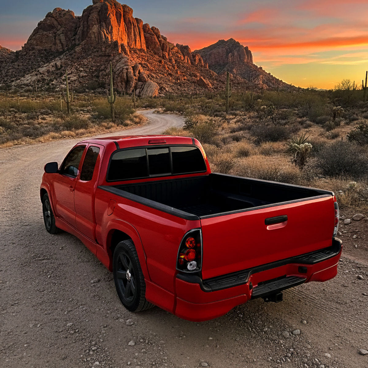 Ronnin - Conjunto de luces traseras de repuesto estilo europeo para Toyota Tacoma 2005-2008 Par | Negro