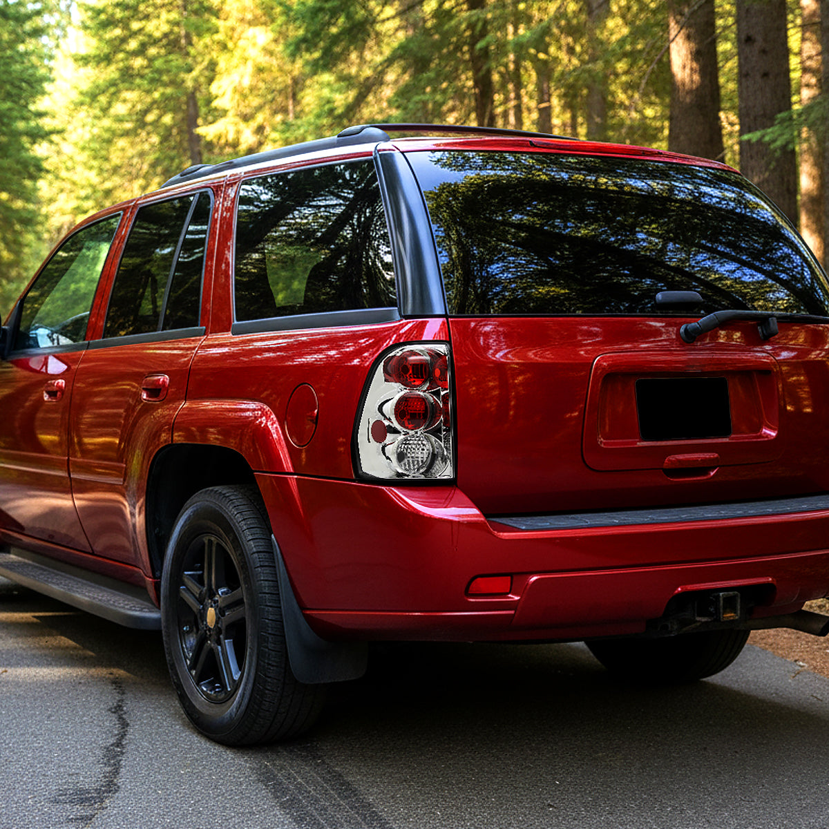 Ronnin - Compatible con Chevy 2002-2009 Chevy Trailblazer Ensamblaje de luces traseras de repuesto Par | Cromo