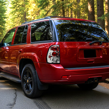 Ronnin - Compatible con Chevy 2002-2009 Chevy Trailblazer Ensamblaje de luces traseras de repuesto Par | Cromo