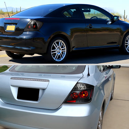 Ronnin - Se adapta a 2004-2010 Scion tC Luces traseras estilo europeo, par de reemplazo | Negro