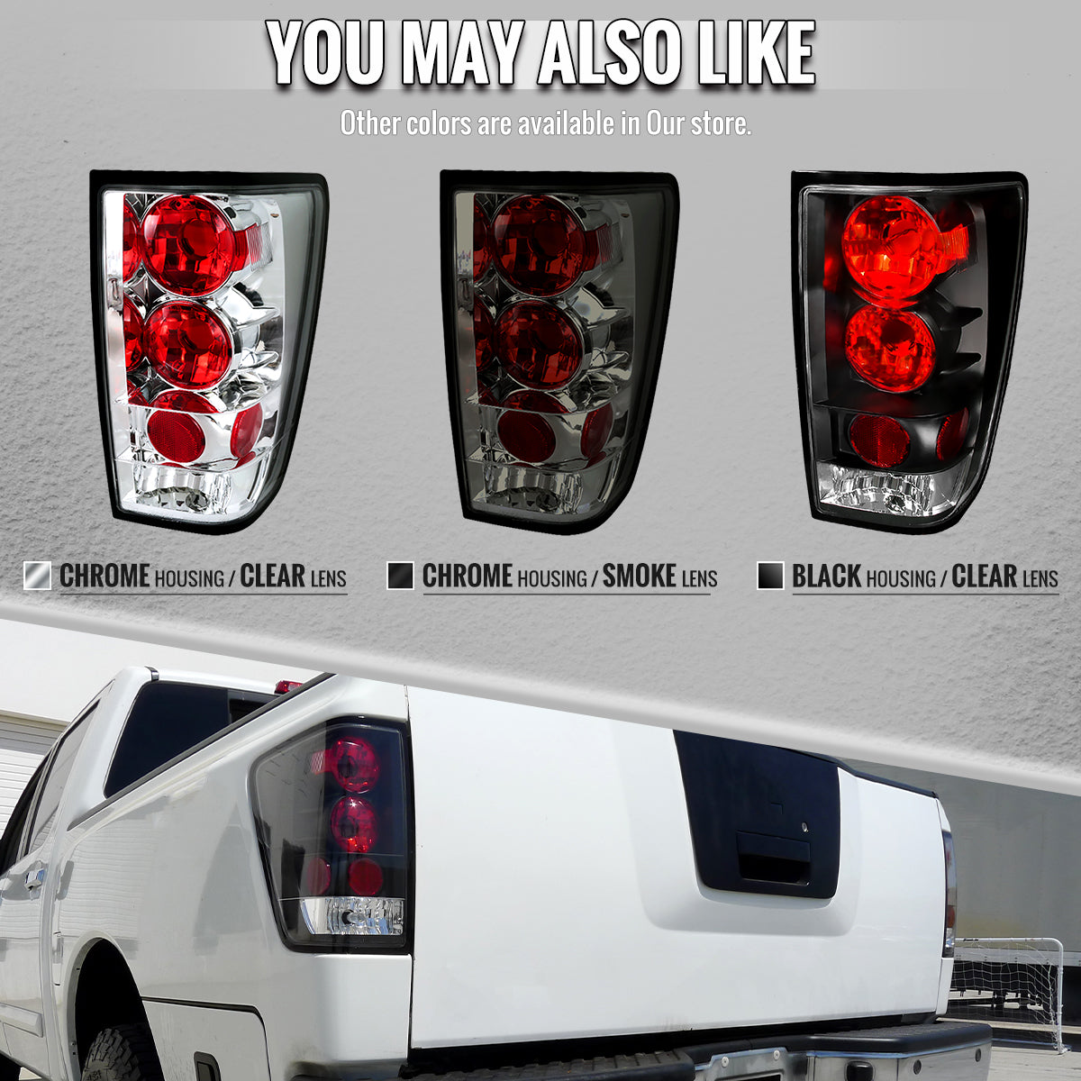 Ronnin - Fits 2004-2015 Nissan Titan Tail Lights Assembly Replacement Pair   | Chrome