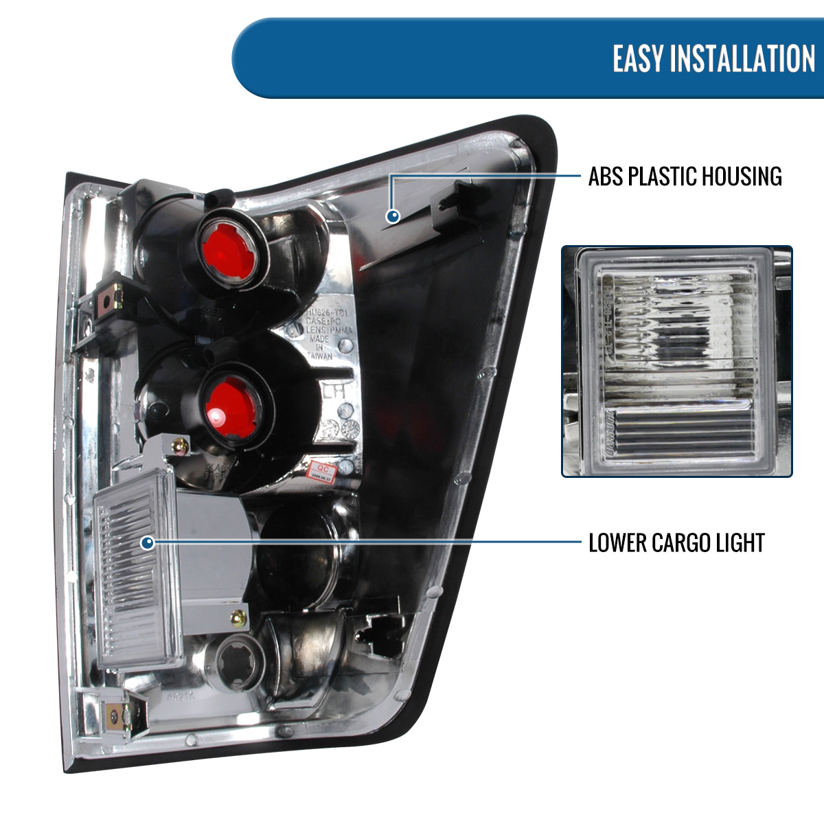 Ronnin - Fits 2004-2015 Nissan Titan Tail Lights Assembly Replacement Pair   | Chrome