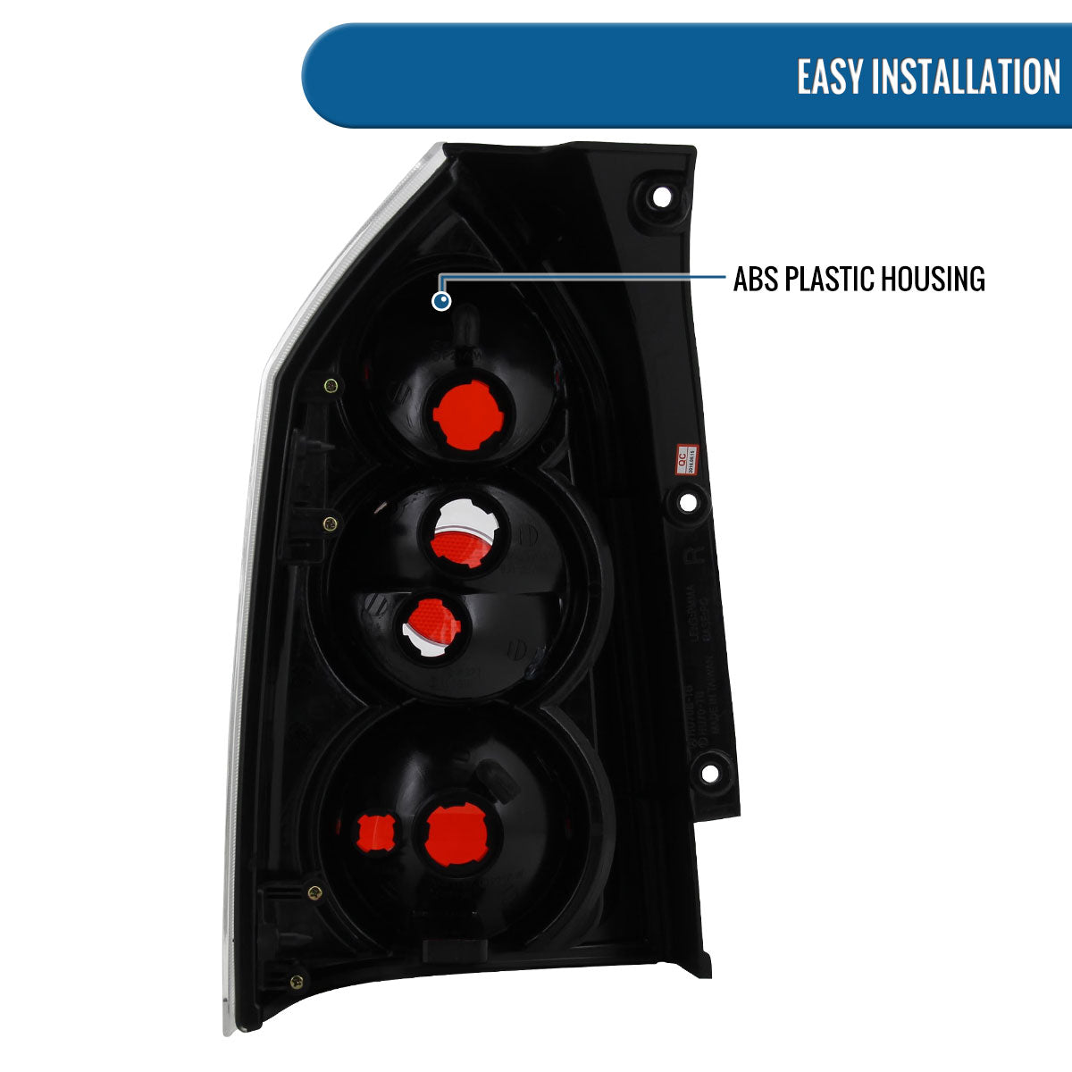 Ronnin - Se adapta a Hyundai Tucson 2004-2009 con recortes redondos, conjunto de luces traseras de repuesto, par | Negro