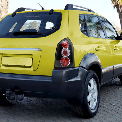 Ronnin - Se adapta a Hyundai Tucson 2004-2009 con recortes redondos, conjunto de luces traseras de repuesto, par | Negro