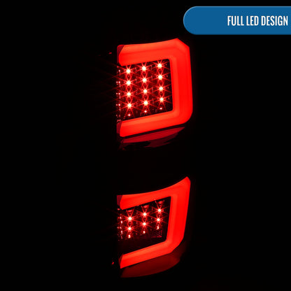 Ronnin - Compatible con Ford F150 de 2009-2014, faros traseros LED de repuesto mejorados con tubo LED, luces de freno y direccionales integradas, par | Negro Ahumado