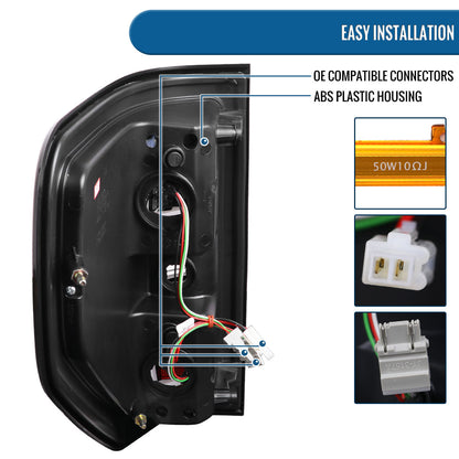Ronnin - Compatible con Ford F150 de 2009-2014, faros traseros LED de repuesto mejorados con tubo LED, luces de freno y direccionales integradas, par | Negro Ahumado