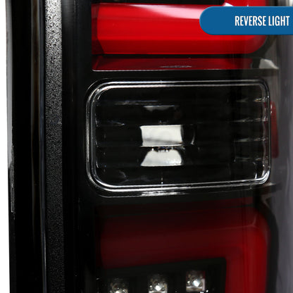 2009-2014 Ford F150 Upgrade Replacement LED Running Tube Integrated Brake and Turn Signals Tail Lights Assembly Pair | Gloss Black