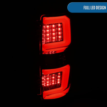 Ronnin - Compatible con Ford F150 2009-2014, Luces traseras LED de repuesto mejoradas con tubo de marcha, freno integrado y direccionales, Par | Ahumado