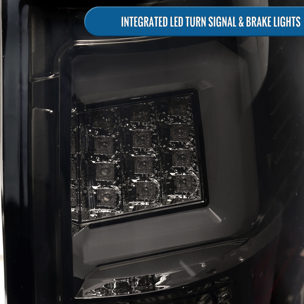 Ronnin - Compatible con Ford F150 2009-2014, Luces traseras LED de repuesto mejoradas con tubo de marcha, freno integrado y direccionales, Par | Ahumado
