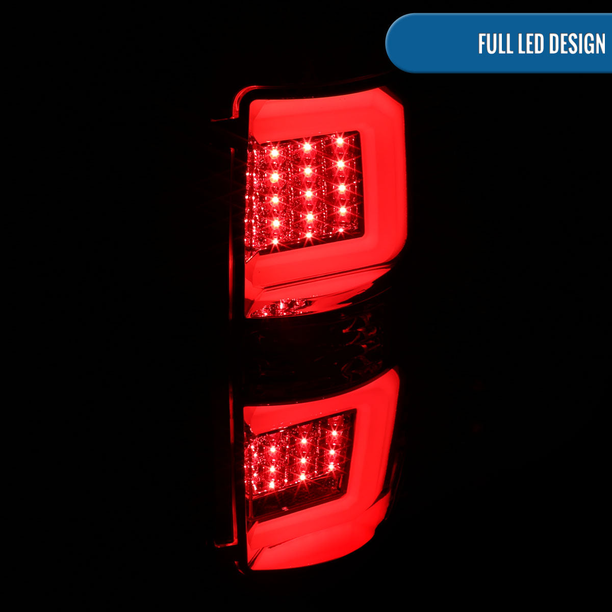 2009-2014 Ford F150 Upgrade Replacement LED Running Tube Integrated Brake and Turn Signals Tail Lights Assembly Pair | Red