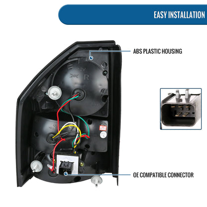 Ronnin - Compatible con Chrysler 300C 2005-2007 Luces traseras LED completas mejoradas Par de montaje de repuesto | Negro Ahumado