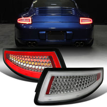 Ronnin - Fits 2005-2008 Porsche 911 997 Carrera Targa 2007-2009 Porsche 911 GT2 GT3 Turbo Upgraded Full LED Tail Lights Replacement Assembly Pair  | Chrome | White Tube