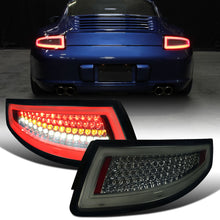 Ronnin - Fits 2005-2008 Porsche 911 997 Carrera Targa 2007-2009 Porsche 911 GT2 GT3 Turbo Upgraded Full LED Tail Lights Replacement Assembly Pair | Smoke | White Tube