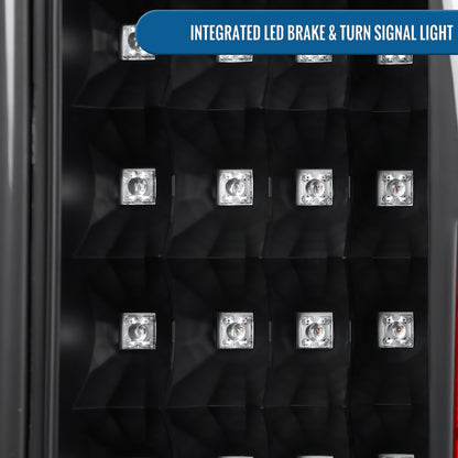 Ronnin - Se adapta a Nissan Armada 2005-2015 Ensamblaje de Luces Traseras con LED Integrado para Freno y Direccionales, Par de Repuesto | Negro