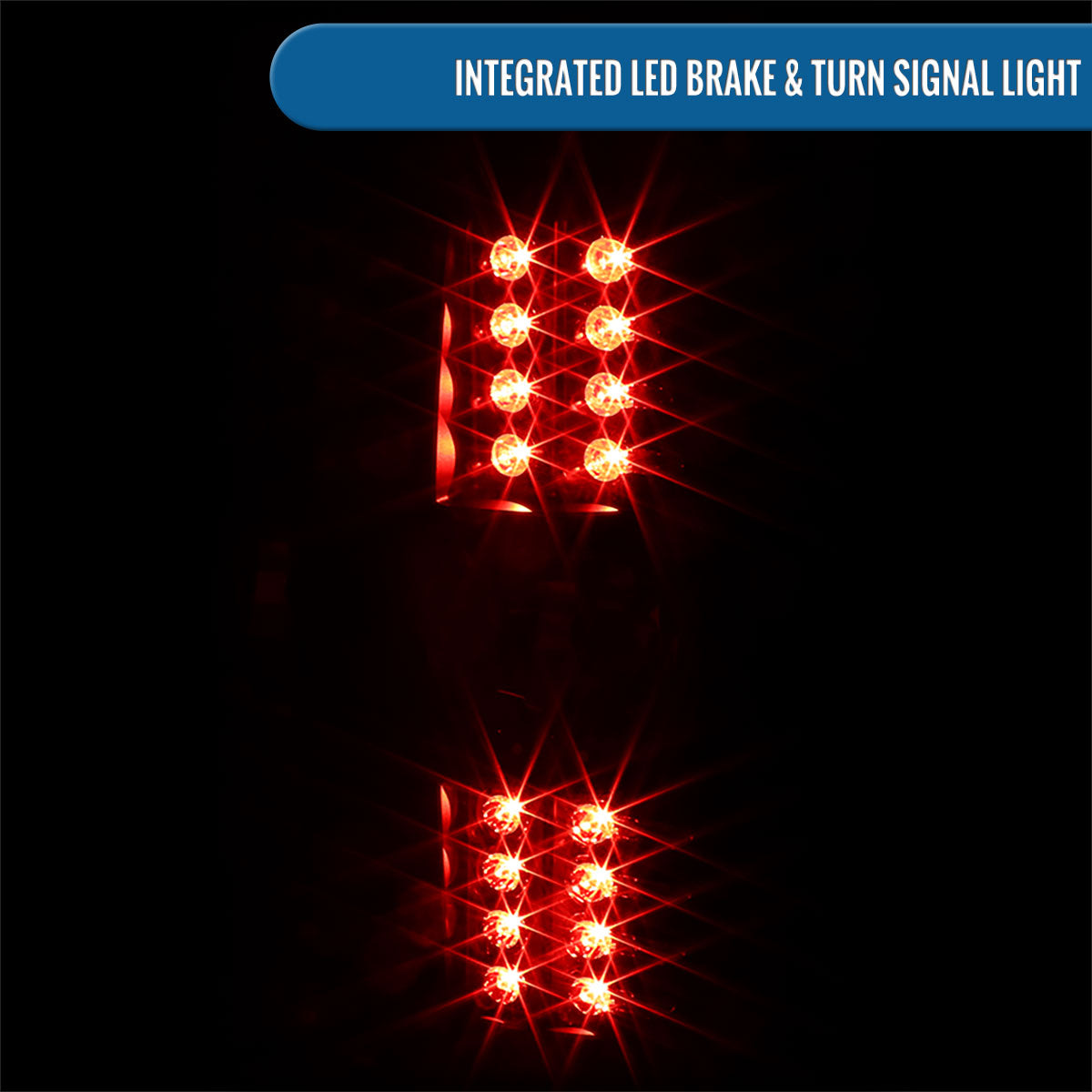 Ronnin - Compatible con Chevy Avalanche 2007-2012 Luces traseras con intermitentes y frenos LED integrados Par de ensamblajes de repuesto | Negro