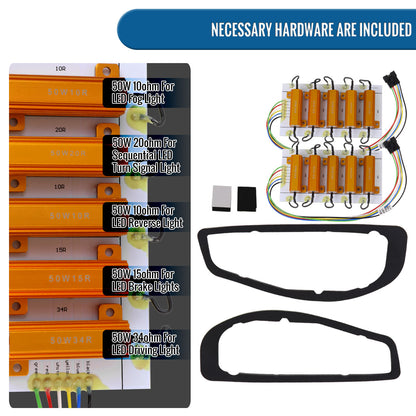 Ronnin - Fits 1997-2004 Porsche Boxster 986 Upgraded Replacement Full LED Sequential Turn Signal Tail Lights Assembly Pair | Black