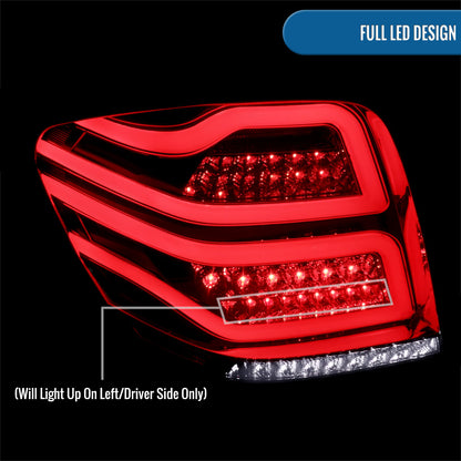 Ronnin - Compatible con Mercedes Benz ML350 ML500 ML320 ML550 de 2006 a 2011, luces de circulación diurna LED de tubo mejoradas, conjunto completo de luces traseras LED | Ahumado