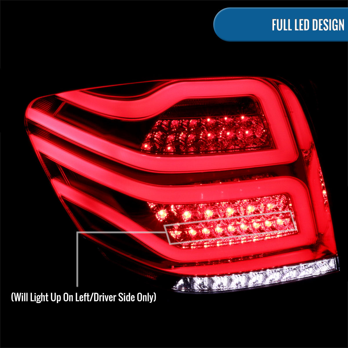 Ronnin - Compatible con Mercedes Benz ML350 ML500 ML320 ML550 de 2006-2011, luces traseras LED de tubo de repuesto mejoradas con luces LED completas | Rojo ahumado