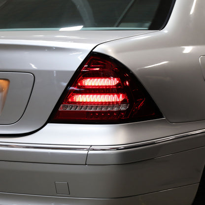 Ronnin - Fits 2001-2004 Mercedes-Benz C-Class W203 C230 C280 C320 US Spec Sedan Upgrade Full LED Tail Lights Assembly  Pair | Red