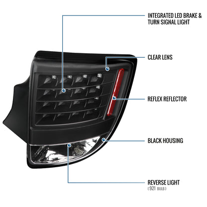 Ronnin - Compatible con luces traseras LED de ensamblaje de mejora de intermitentes integrados y luces de freno par | Negro para Toyota Celica 2000-2005