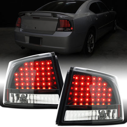 Ronnin - Se adapta a Dodge Charger 2005-2010 LED Integrado Luces Traseras de Freno y Direccionales Par de Reemplazo | Negro