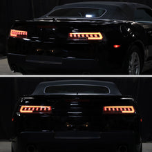 2014-2015 Chevy Camaro Full LED Upgrade Sequential Turn Signals Tail Lights Assembly Pair | Black Smoke