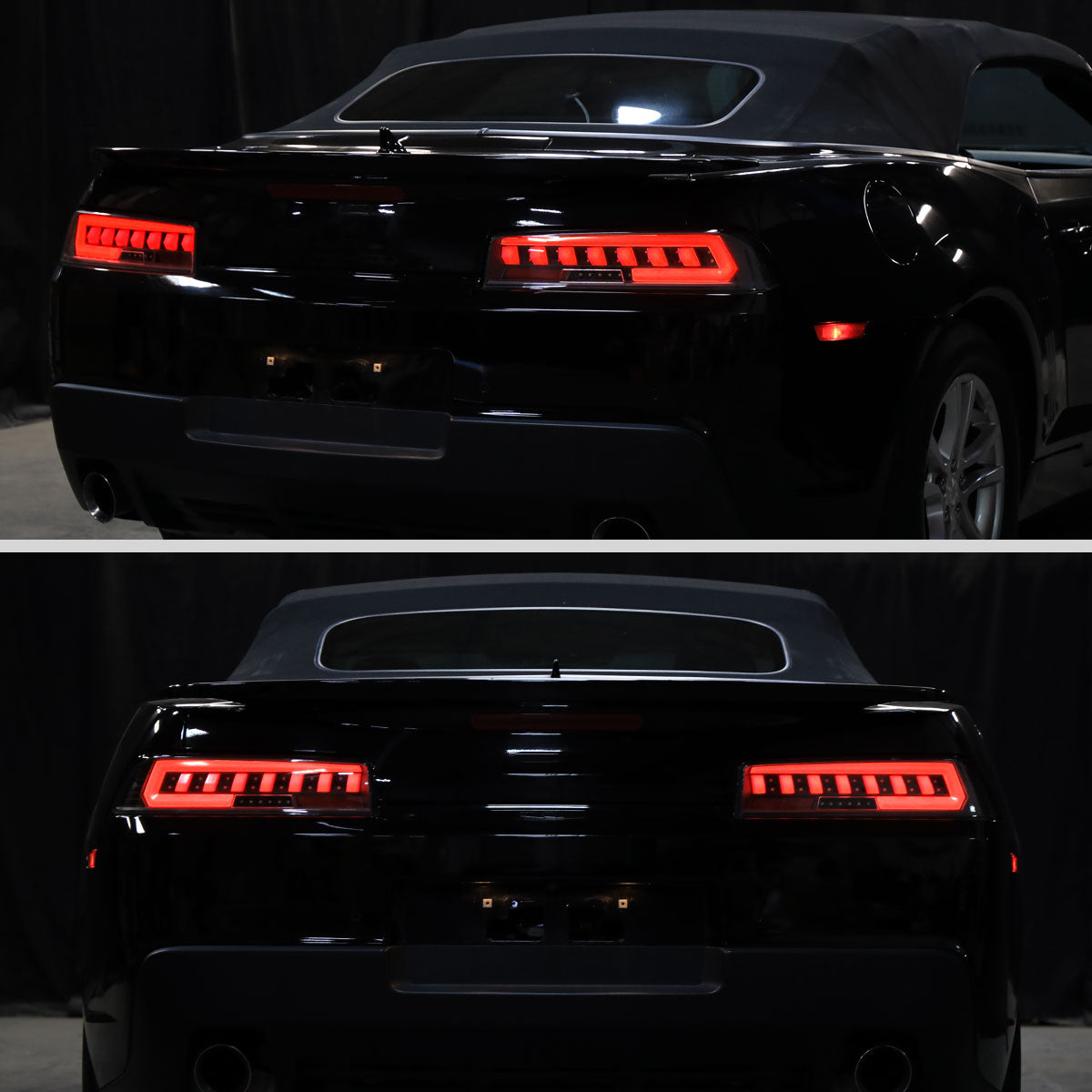 Ronnin - Compatible con Chevy Camaro 2014-2015, actualización LED completa, intermitentes secuenciales, montaje de luces traseras (par) | Negro brillante