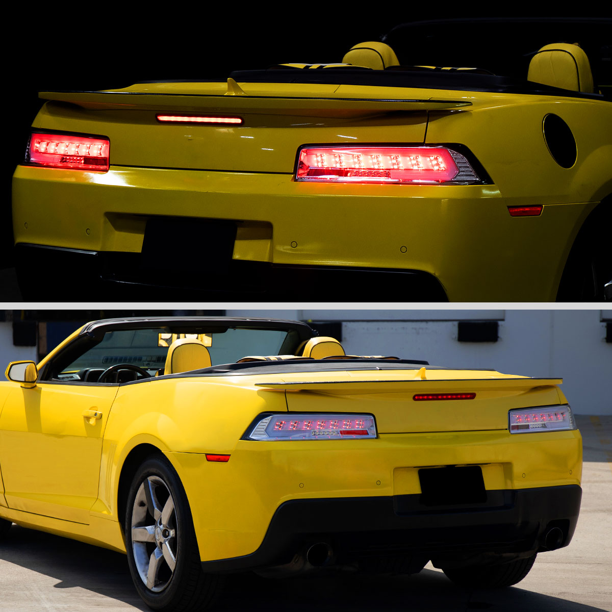 Ronnin - Compatible con Chevy Camaro 2014-2015, actualización LED completa, intermitentes secuenciales, par de conjuntos de luces traseras | Cromo