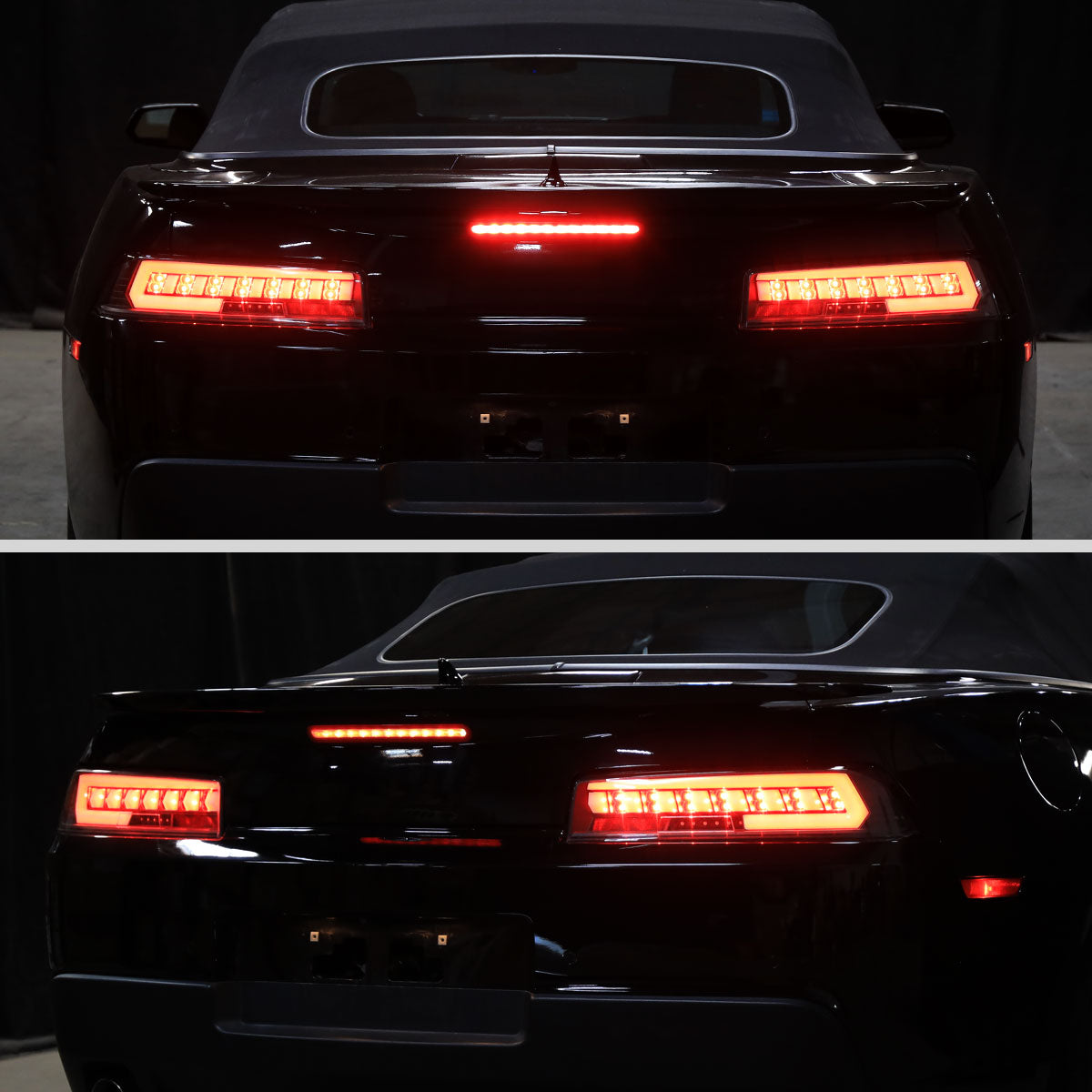 Ronnin - Se adapta a Chevy Camaro 2014-2015 Ensamblaje de luces traseras con intermitentes secuenciales LED completos | Par Negro