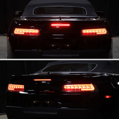 Ronnin - Se adapta a Chevy Camaro 2014-2015 Ensamblaje de luces traseras con intermitentes secuenciales LED completos | Par Negro