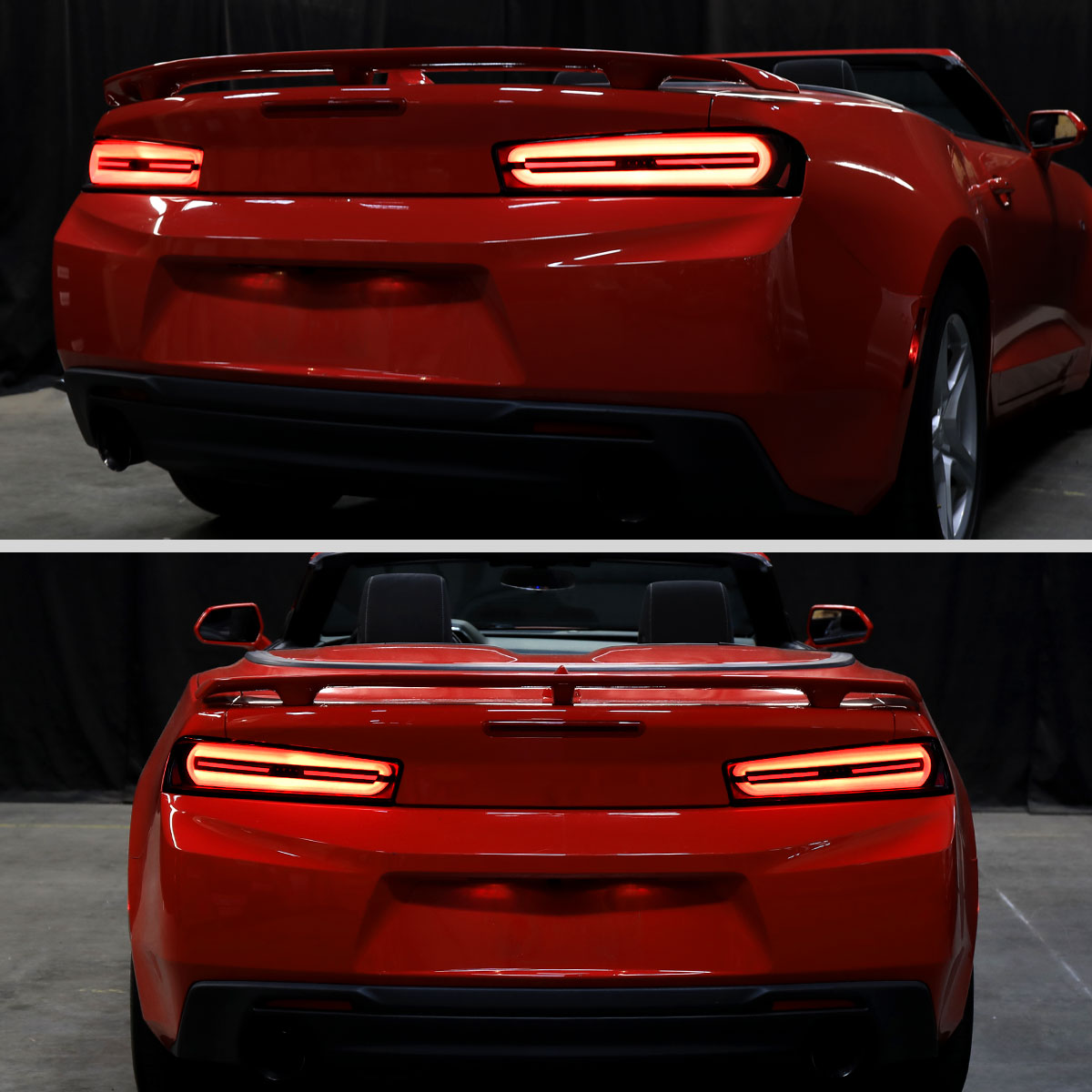 Ronnin - Compatible con Chevy Camaro 2016-2018 Ensamblaje de luces traseras LED estilo secuencial de actualización completa | Par de lentes ahumadas negras