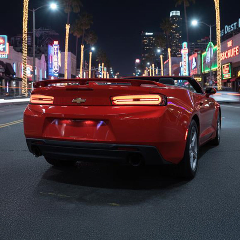 Ronnin - Compatible con Chevy Camaro 2016-2018 Ensamblaje de luces traseras LED estilo secuencial de actualización completa | Par de lentes ahumadas negras