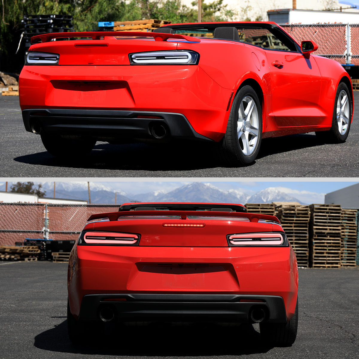Ronnin - Compatible con Chevy Camaro 2016-2018. Conjunto de luces traseras estilo LED completo con intermitentes secuenciales, par | Negro | Tubo blanco