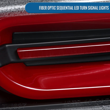 Ronnin - Compatible con Chevy Camaro 2016-2018 | Par de luces traseras LED completas estilo secuencial con intermitentes | Negras