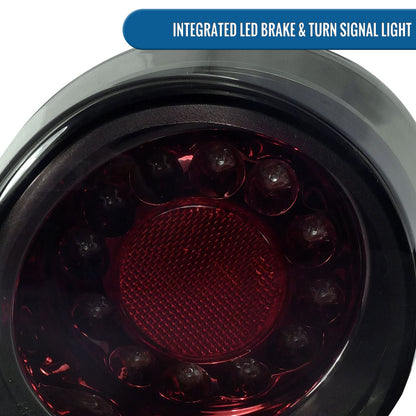 Ronnin - Fits 2005-2010 Chevy Cobalt Coupe Integrated LED Brake and Turn Signals Tail Lights Replacement Pair | Smoke