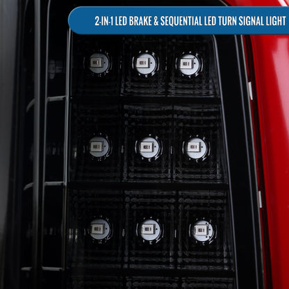 2015-2022 Chevy Colorado GMC Canyon Upgrade Assembly Full LED Tail Lights Replacement Pair | Gloss Black