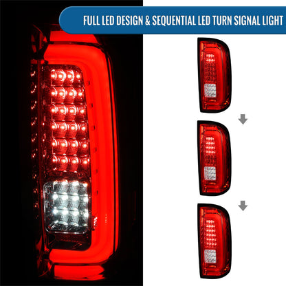 2015-2022 Chevy Colorado GMC Canyon Upgrade Assembly Full LED Tail Lights Replacement Pair | Red